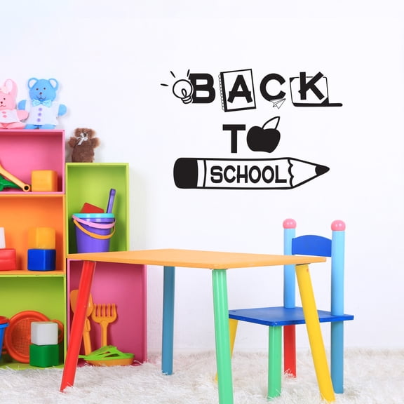 Vinyl Wall Art Decal - Back To School - 15" x 23" - Cute Educational Quote Sticker For Classroom Kids Room Home Kindergarten Fun Playroom Preschool Middle College School Decor