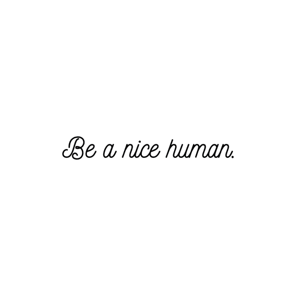 Vinyl Wall Art Decal - Be A Nice Human - 3" x 20" - Modern Inspirational Life Quote For Home Apartment Bedroom Living Room Classroom School Office Decoration Sticker