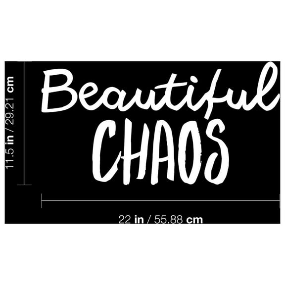 Vinyl Wall Art Decal - Beautiful Chaos - 11.5" x 22" - Modern Funny Inspirational Quote For Home Teens Bedroom Bathroom Closet Living Room Office Decoration Sticker