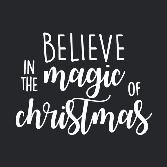 Vinyl Wall Art Decal - Believe In The Magic Of Christmas - 17" x 23" - Fun Trendy Christmas Winter Season Quote For Home Living Room Window Restaurant Decoration Sticker