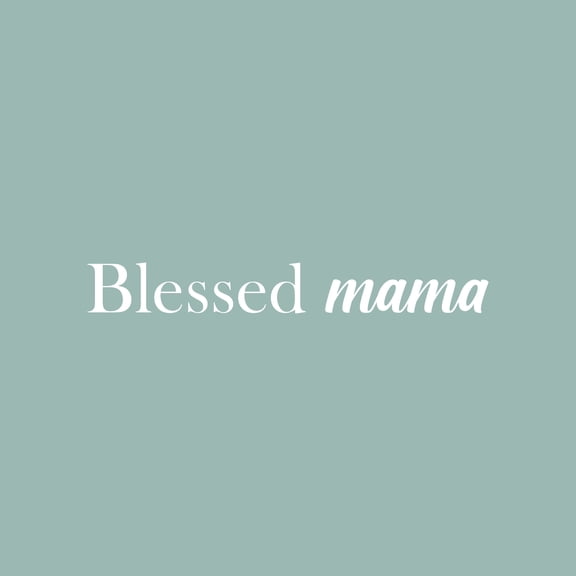 Vinyl Wall Art Decal - Blessed Mama - 2.5" x 20" - Trendy Cute Inspirational Lovely Quote Sticker For Moms Love Bedroom Kids Room Playroom Nursery Baby Room Daycare Living Room Apartment Decor