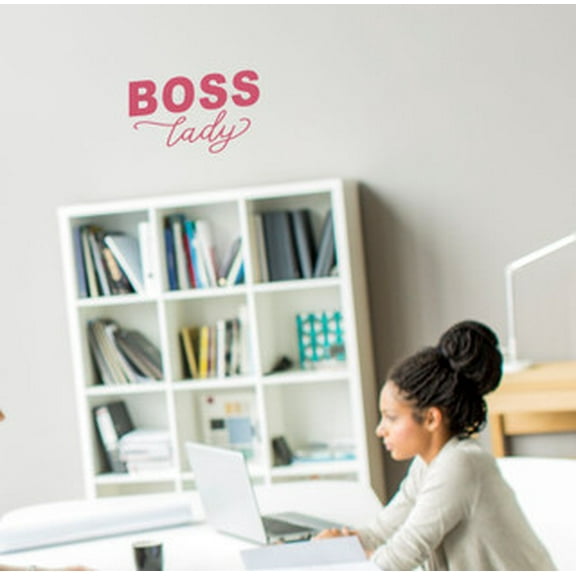 Vinyl Wall Art Decal - Boss Lady Office Wall Art Decor Sticker - Boss Quotes Wall Decal Stickers - Matte Vinyl Wall Decal Sayings for Wall Décor 18x11-Inch Lipstick