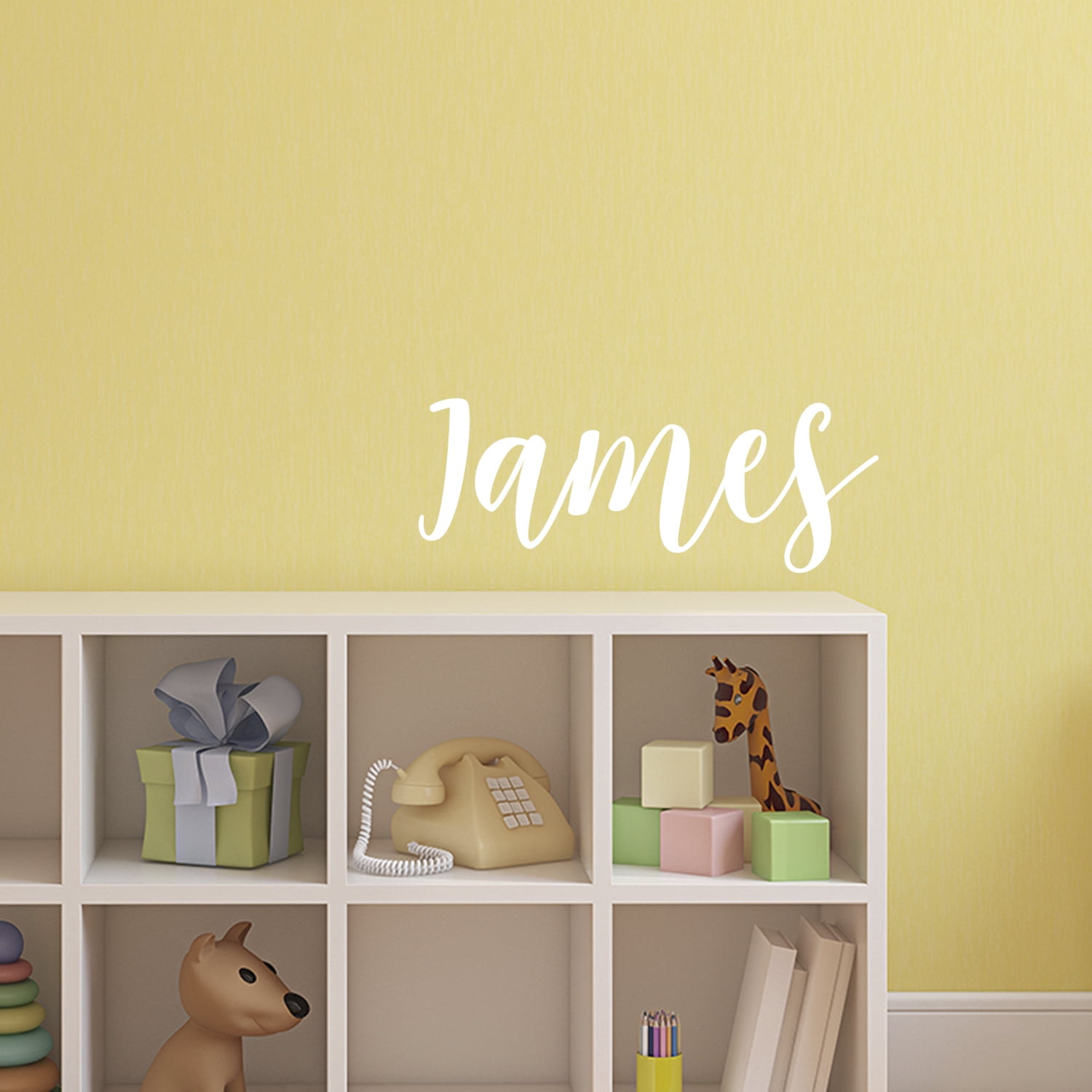 Vinyl Wall Art Decal Boys Custom Name ’James’ Custom Text Name 12" x 34" Little Boys