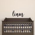 thumbnail image 1 of Vinyl Wall Art Decal Boys Custom Name - ’Liam’ Custom Text Name- 12" x 25" - Little Boys Bedroom Vinyl Wall Decals - Cute Wall Art Decals for Baby Boy Nursery Room Decor (12" x 25"; Black Cursive), 1 of 4
