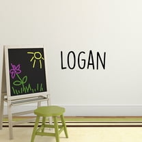 Vinyl Wall Art Decal Boys Custom Name - ’Logan’ Custom Text Name - 12" x 29" - Little Boys Bedroom Vinyl Wall Decals - Cute Wall Art Decals for Baby Boy Nursery Room Decor (12" x 29"; Black Text)