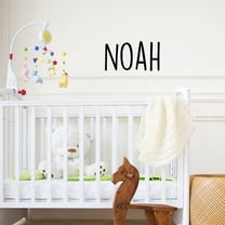 Vinyl Wall Art Decal Boys Custom Name - ’NOAH’ Custom Text Name - 12" x 23" - Little Boys Bedroom Vinyl Wall Decals - Cute Wall Art Decals for Baby Boy Nursery Room Decor (12" x 23"; Black Text)