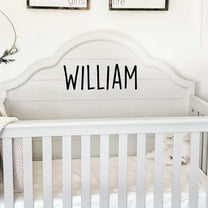 Vinyl Wall Art Decal Boys Custom Name - ’William’ Custom Text Name - 12" x 34" - Little Boys Bedroom Vinyl Wall Decals - Cute Wall Art Decals for Baby Boy Nursery Room Decor (12" x 34"; Black Text)
