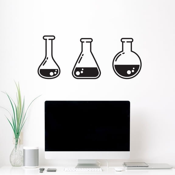 Vinyl Wall Art Decal - Chemical Set - 23" x 12" - Modern Motivational Cute Science Sticker For Children Home Office Nursery Bedroom School Classroom Educational Kids Room Decor