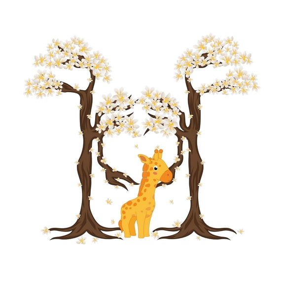 Vinyl Wall Art Decal -Cherry Blossom Themed Wall decor- Trendy Cute Tree Themed Sticker for Home-Easy Peel and Stick-Size: 10" x 9".