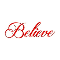 Vinyl Wall Art Decal - Christmas Holiday Believe - 12.5" x 35" - Lovely Inspirational Christmas Season Quote Sticker For Home Family Living Room Playroom Playground Holiday Decor
