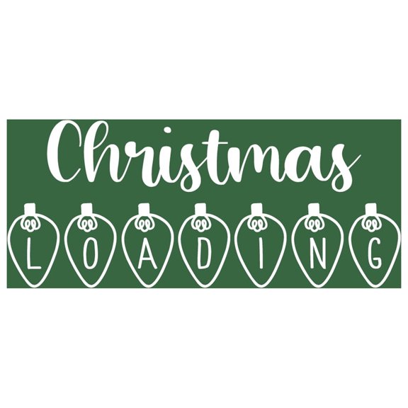 Vinyl Wall Art Decal - Christmas Loading - 11" x 25" - Trendy Cute Holiday Season Quote Sticker For Living Room Dining Room Storefront Window Door Coffee Shop Decor