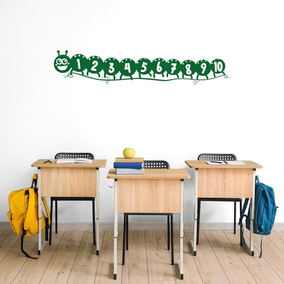 Vinyl Wall Art Decal - Counter Worm - 10" x 50" - Cute Educational Back to School Quote Sticker For Classroom Kids Room Home Kindergarten Fun Playroom Preschool Decor