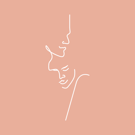 Vinyl Wall Art Decal - Couple Silhouette - 25" x 10" - Modern Man Woman Hug Shape Minimalist Sticker For Women Bedroom Home Office Closet Living Room Apartment Store Decor