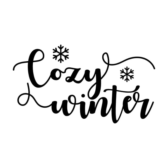 Vinyl Wall Art Decal - Cozy Winter - 17" x 30" - Trendy Christmas Winter Quote For Home Living Room Front Door Coffee Shop Store Seasonal Decoration Sticker