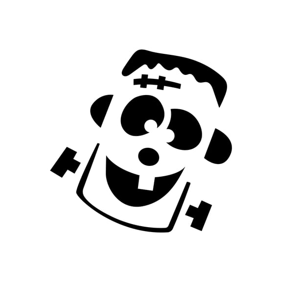 Vinyl Wall Art Decal - Cute Little Frankenstein - 6" x 6" - Cute Spooky Halloween Season Decoration Sticker - Trendy Indoor Outdoor Wall Door Window Living Room Laptop Office Decor