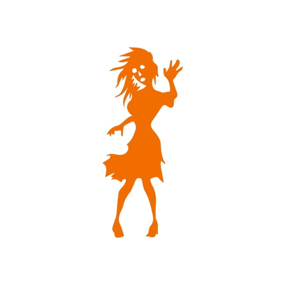 Vinyl Wall Art Decal - Dancing Zombie - Halloween Party Seasonal Shape Sticker For Home Living Room Entryway Work Office Coffee Shop Store Window Door Horror Spooky Decor (Woman)