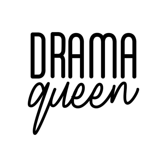 Vinyl Wall Art Decal - Drama Queen - 5" x 5.5" - Trendy Inspirational Sarcasm Women Quote Sticker For Woman Home Office Notebook Book Car Window Laptop Decor