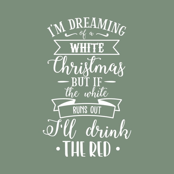 Vinyl Wall Art Decal - Dreaming A White Christmas - 35" x 22" - Holiday Season Trendy Seasonal Quote Sticker For Home School Living Room Work Office Classroom Door Store Window Decor