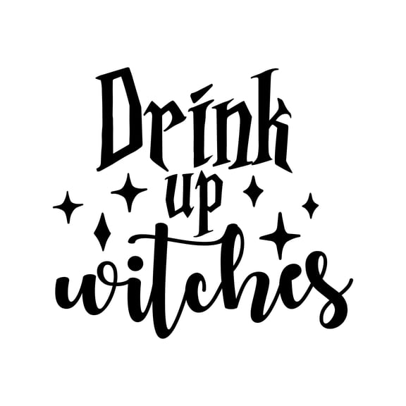 Vinyl Wall Art Decal - Drink Up Witches - 4" x 4" - Autumn Halloween Fall Season Trendy Seasonal Sarcasm Quote Sticker For Home Kitchen Coffee Mugs Cups Work Office Thermos Coffee Shop Decor