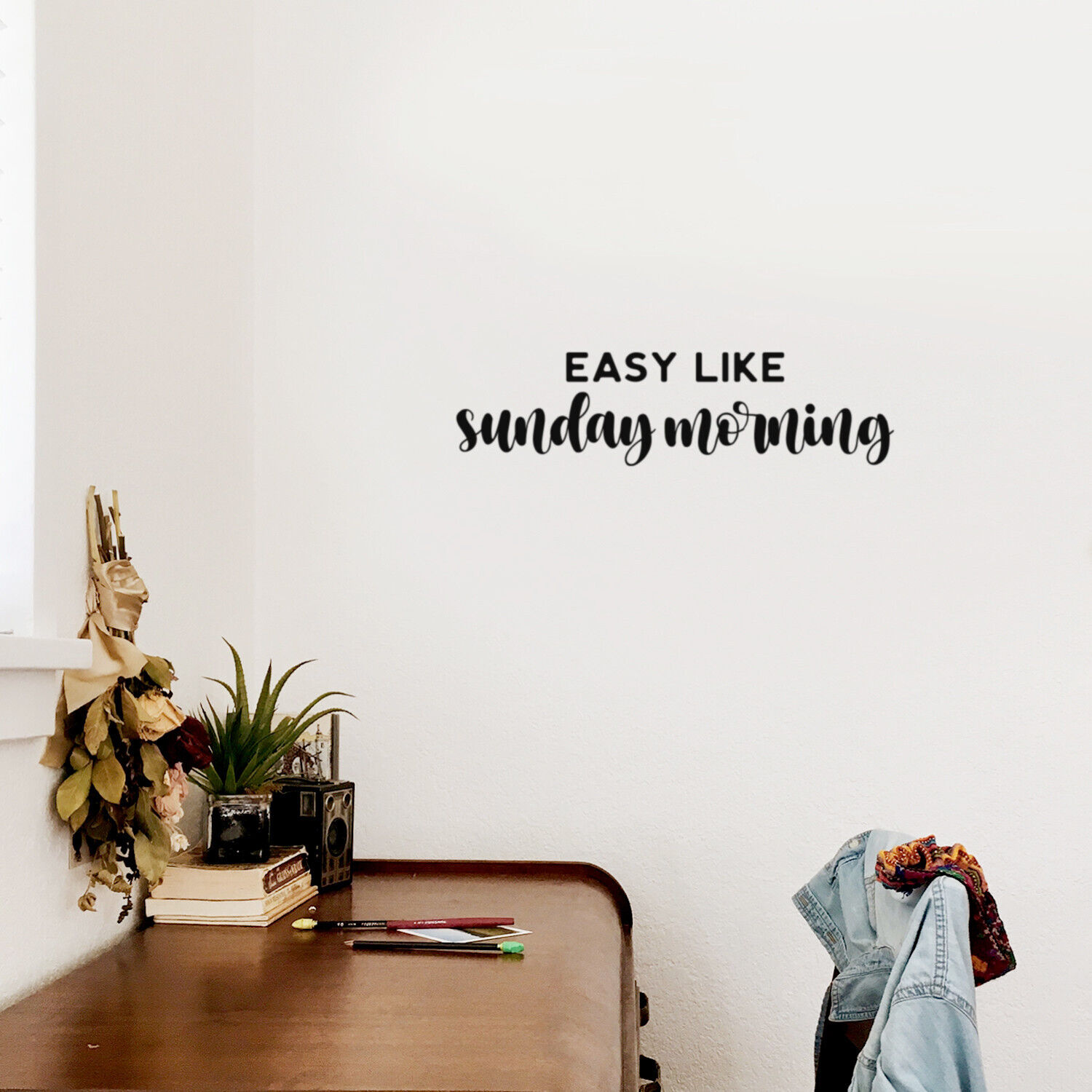 Vinyl Wall Art Decal - Easy Like Sunday Morning - 6.5" x 25" - Walmart.com