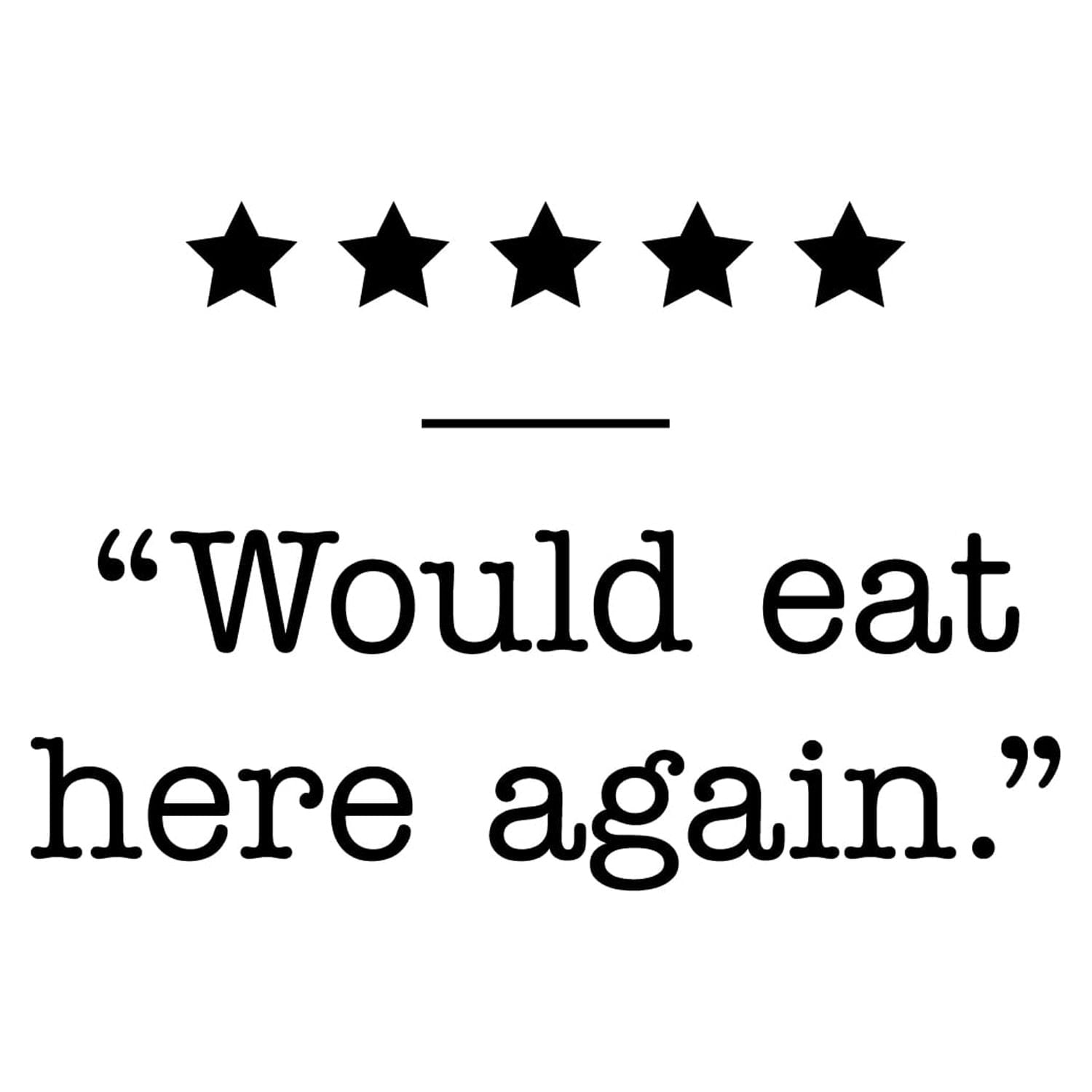 Vinyl Wall Art Decal - Would Eat Here Again - 17" x 25" - Trendy ...