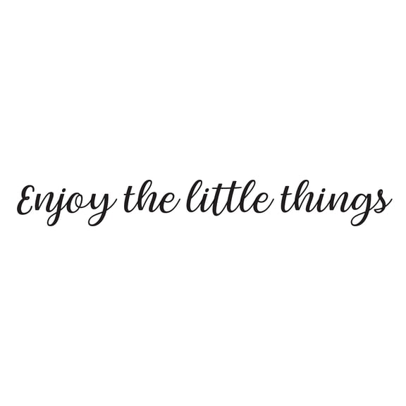 Vinyl Wall Art Decal - Enjoy The Little Things - 2.84" x 23" - Trendy Cursive Modern Life Home Bedroom Living Room Work Office Indoor Outdoor Apartment Workplace Decor Quote