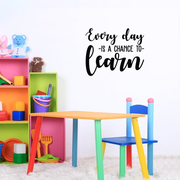 Vinyl Wall Art Decal - Every Day Is A Chance To Learn - 18" x 22" - Modern Motivational Educational Quote Sticker For Home School Bedroom Kids Room Work Office Classroom Decor