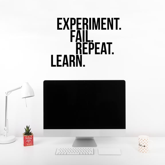 Vinyl Wall Art Decal - Experiment Fail Repeat Learn Motivational Quote - 16" x 23" - Home Work Office Wall Decor - Inspirational Sayings Words - Removable Sticker Decals