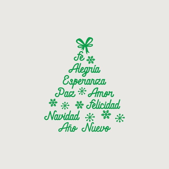 Vinyl Wall Art Decal - Fe Alegria Esperanza Paz Amor - 16" x 19" - Christmas Season Trendy Seasonal Spanish Quote Sticker for Home School Mexican Holiday Store Decor