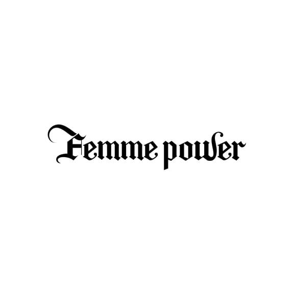 Vinyl Wall Art Decal - Femme Power - 5.7" x 25" - Trendy Inspirational Feminism Quote Sticker For Woman Home Bedroom Work Office Living Room Store Decor