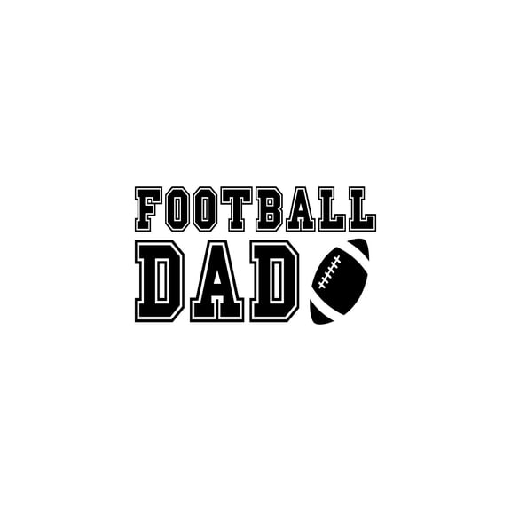 Vinyl Wall Art Decal - Football Dad - 4" x 7" - Trendy Motivating Fun Positive American Football Design Sticker For Laptop Thermos Mugs College Locker Room Sports Bar Storefront Decor