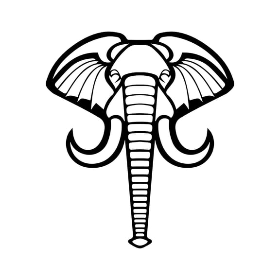 Vinyl Wall Art Decal - Geometric Elephant - 19" x 16.5" - Modern Minimal Figure Animal Design Sticker For Home Bedroom Playroom School Classroom Office Coffee Shop Storefront Decor