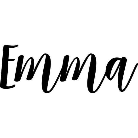 Vinyl Wall Art Decal Girls Custom Name - ’Emma’ Custom Text Name - 12" x 34" - Girls Bedroom Vinyl Wall Decals - Cute Wall Art Decals for Baby Girl Nursery Room Decor (12" x 34"; Black Cursive)