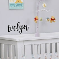 Vinyl Wall Art Decal Girls Custom Name - ’Evelyn’ Custom Text Name- 12" x 26" - Girls Bedroom Vinyl Wall Decals - Cute Wall Art Decals for Baby Girl Nursery Room Decor (12" x 26"; Black Cursive)