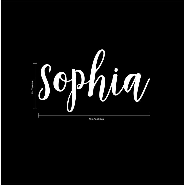 Vinyl Wall Art Decal Girls Custom Name - ‘Sophia’ Custom Text Name