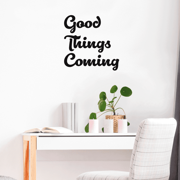 Vinyl Wall Art Decal - Good Things Coming - 25" x 25" - Inspirational Hope Sticker Quote For Home Bedroom Living Room Kids Room Coffee Shop Work Office Decor