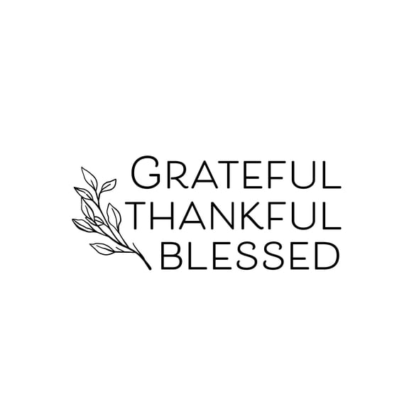 Vinyl Wall Art Decal - Grateful Thankful Blessed - 10.5" x 25" - Modern Lovely Inspiring Thanksgiving Quote Sticker For Home Family Room School Office Coffee Shop Windows Storefront Decor