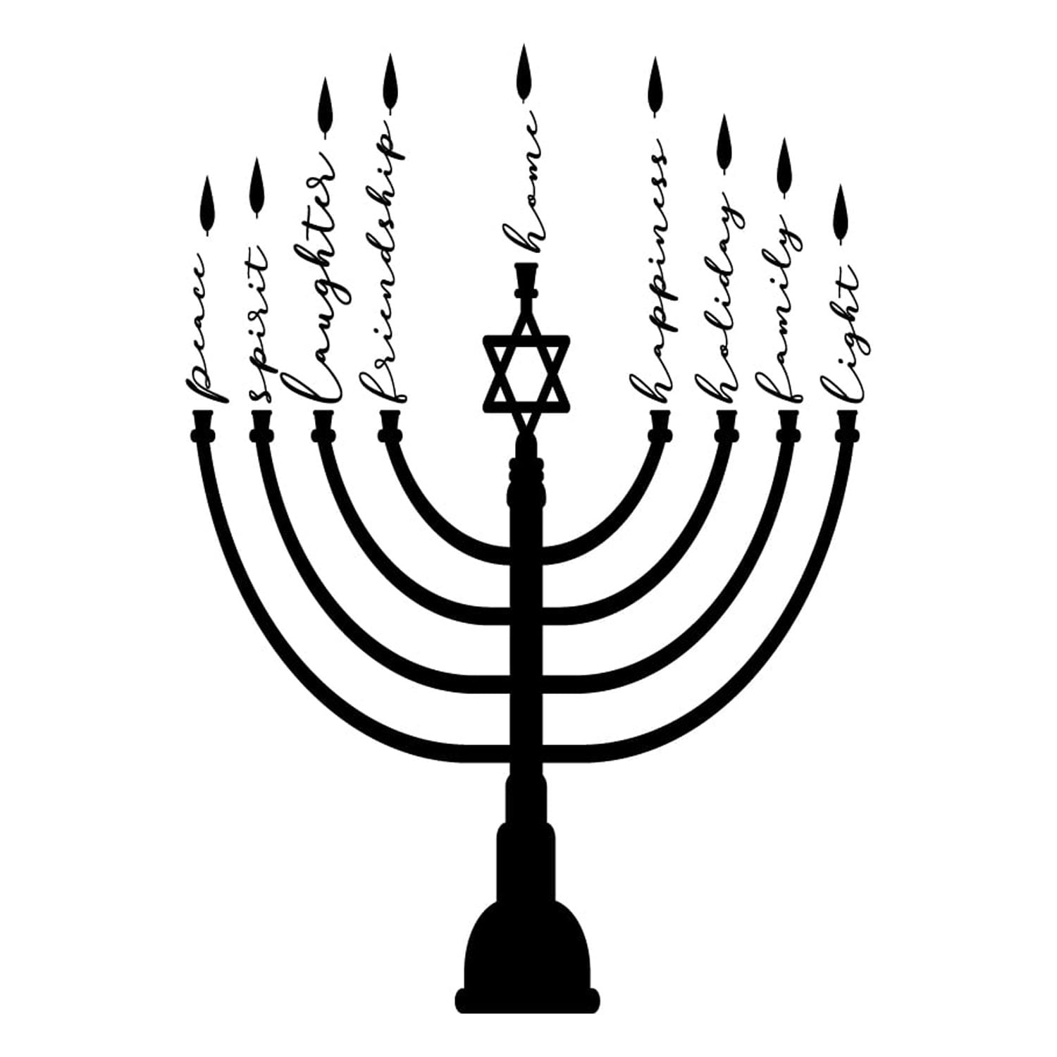 Vinyl Wall Art Decal Hanukkiah Meaning 17" x 12" Modern Lovely