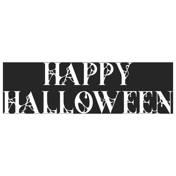 Vinyl Wall Art Decal - Happy Halloween - 10.5" x 35" - Trendy Cool Halloween Season Quote Sticker For Home Family Room Windows Entry Hall Doors Storefront Coffee Shop School Spooky Decor