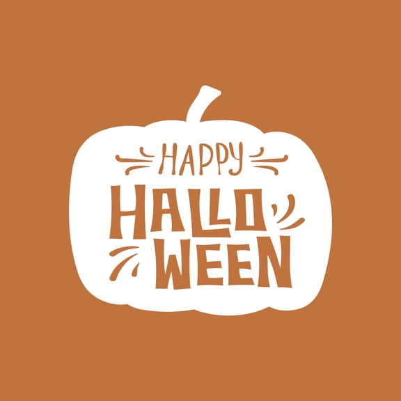 Vinyl Wall Art Decal - Happy Halloween - 17" x 19" - Trendy Halloween Season Pumpkin Shape Quote For Home Bedroom Living Room School Classroom Office Decoration Sticker