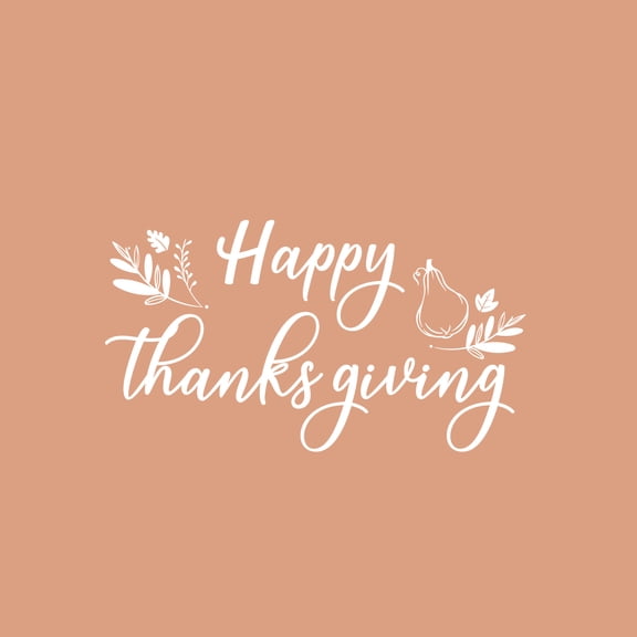 Vinyl Wall Art Decal - Happy Thanksgiving - 16.5" x 30" - Modern Inspiring Lovely Autumn Season Design Sticker For Home Family Room School Office Coffee Shop Doors Windows Storefront Decor