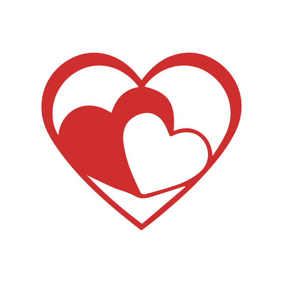 Vinyl Wall Art Decal - Heart Inside Heart - 22" x 25" - Trendy Hearts Artistic Design For Home Storefront Coffee Shop Couples Valentine's Day Decor Sticker