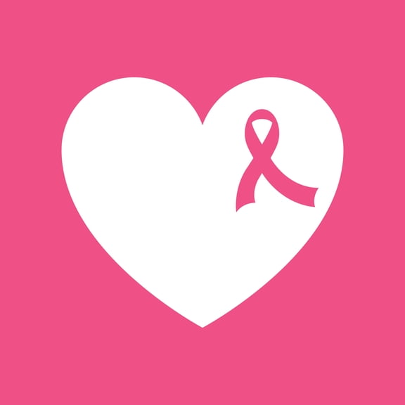 Vinyl Wall Art Decal - Heart Ribbon - 19.5" x 22" - Pink Ribbon Icon Breast Cancer Awareness Month Quote Sticker For Women Strength Woman Home Bedroom Office Window Store Decor