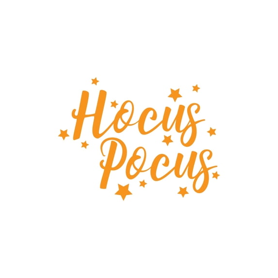 Vinyl Wall Art Decal - Hocus Pocus - 17" x 22" - Trendy Halloween Season Stars Shape Cursive Quote For Home Bedroom Living Room School Classroom Office Decoration Sticker