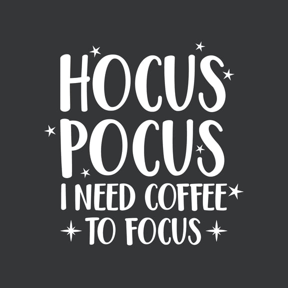 Vinyl Wall Art Decal - Hocus Pocus I Need Coffee To Focus - 23" x 22" - Modern Magical Halloween Quote For Home Bedroom Store Coffee Shop Seasonal Decoration Sticker