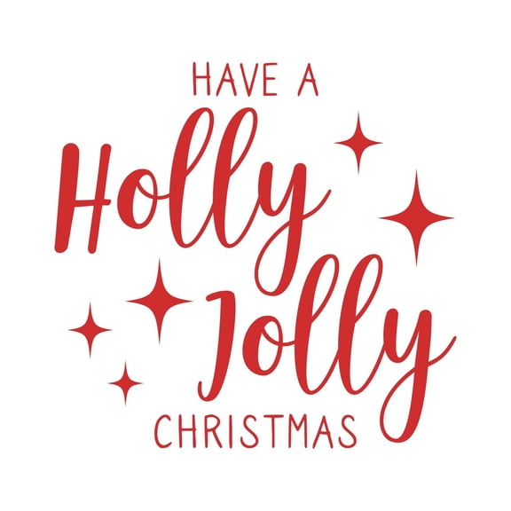 Vinyl Wall Art Decal - Have A Holly Jolly Christmas - 21" x 22" - Holiday Season Trendy Seasonal Quote Sticker For Home School Living Room Work Office Classroom Door Store Window Decor