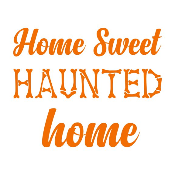 Vinyl Wall Art Decal - Home Sweet Haunted Home - 14.5" x 18" -Trendy Fun Halloween Humorous Quote Sticker For Living Room Windows Doors Entry Storefront Coffee Shop Spooky Decor