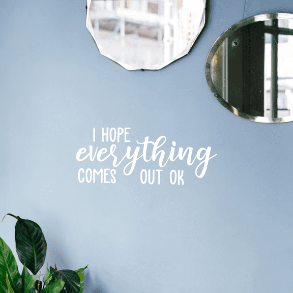 Vinyl Wall Art Decal - I Hope Everything Comes Out Ok - 9" x 22" - Modern Funny Sarcastic Quote For Home Bedroom Bathroom Restroom School Decoration Sticker
