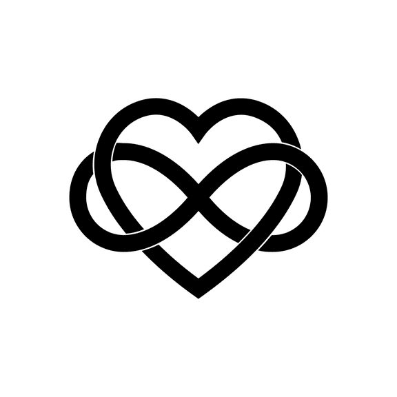 Vinyl Wall Art Decal - Infinity Love - 22" x 28.5" - Trendy Cute Artistic Design Heart Shape For Home Storefront Coffee Shop Couples Valentine's Day Decor Sticker