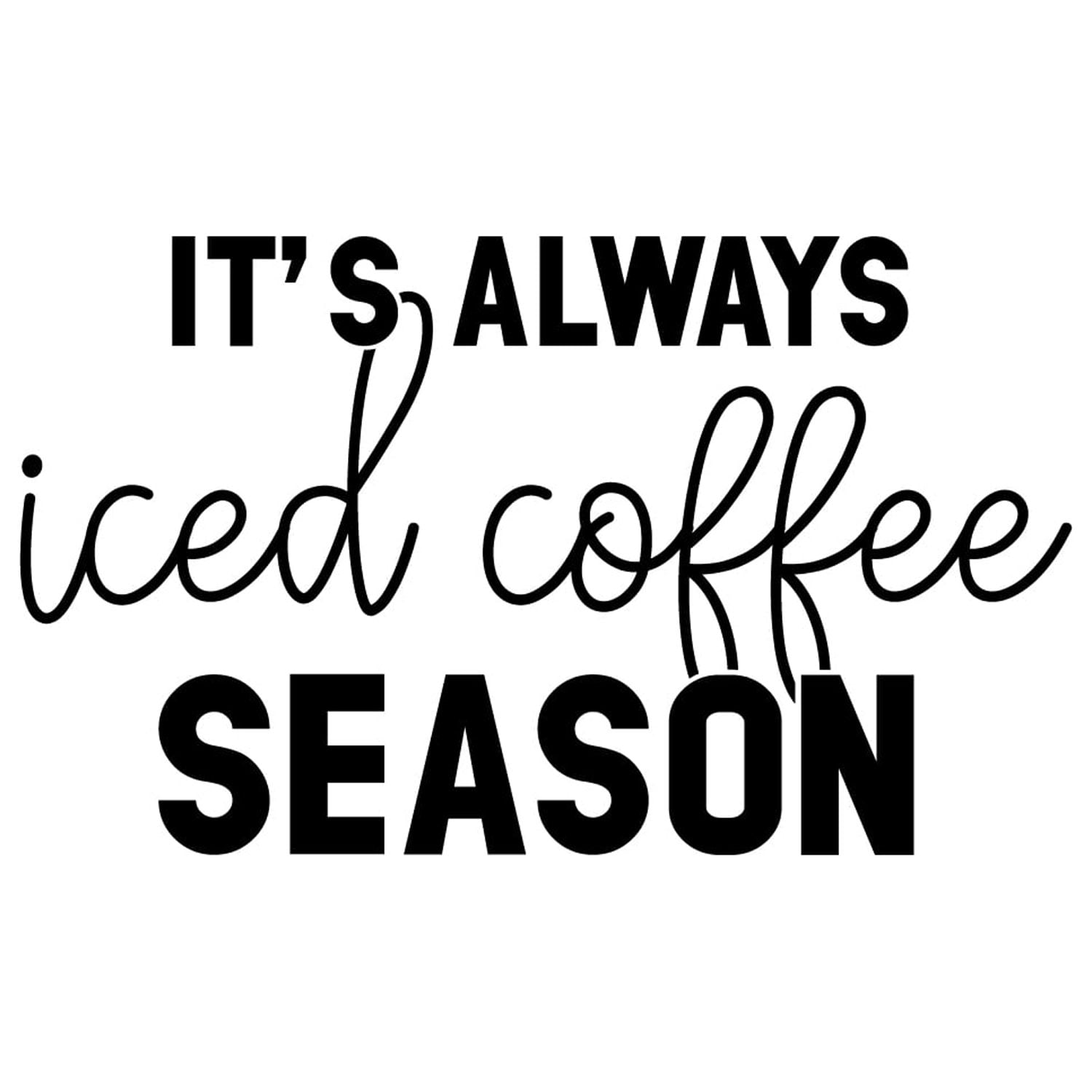 Vinyl Wall Art Decal It s Always Iced Coffee Season 13 X 22 Vinyl wall art decal it s always iced coffee season 13 x 22